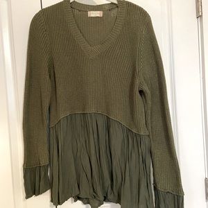 Army Green Peplum Sweater Altard State